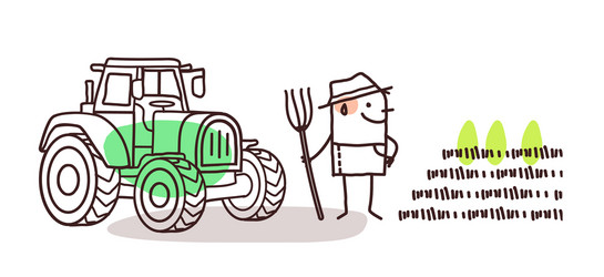 Farmer at farm driving a tractor Royalty Free Vector Image