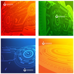 Digital Circuit Background Set vector image