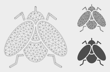 fly insect mesh 2d model and triangle vector image
