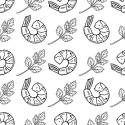 seamless outline pattern of hand-drawn grilled Vector Image