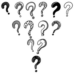 set of hand drawn question marks isolated vector image