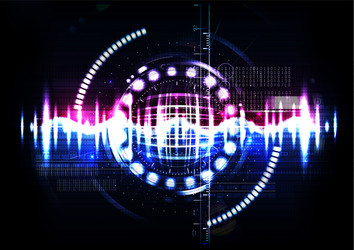 technological abstract color collided digital hud vector image