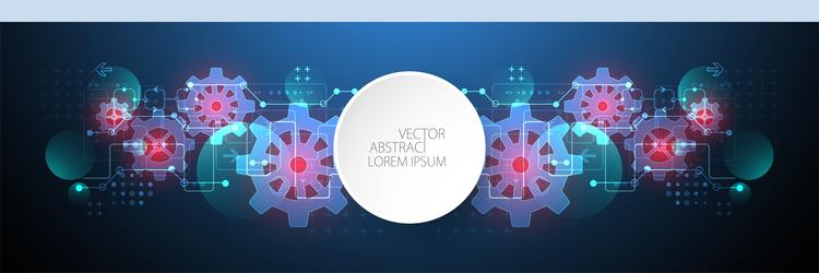 abstract technological background with glowing vector image