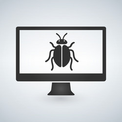 computer is infected malware bug on screen vector