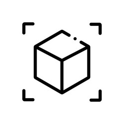 cube icon thin linear style design isolated vector image