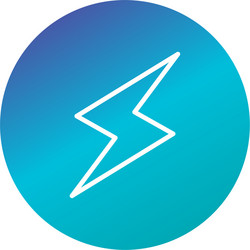 Lightning button icon vector