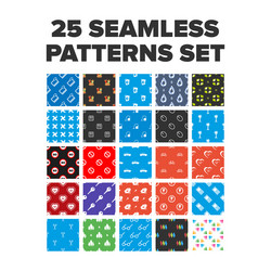 seamless patterns set vector image