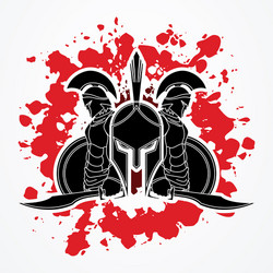 Spartan Warriors with Shields Vector Image