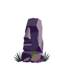 stone face on easter island ancient moai statue vector