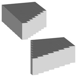 3d block icons isometric shape stack monochrome vector image