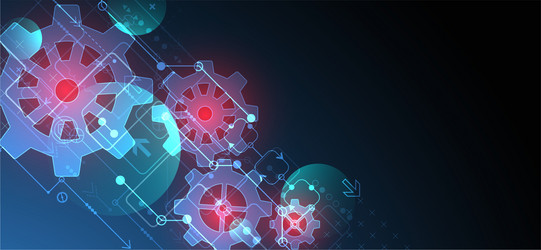abstract technological background with glowing vector image
