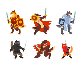 Animal Warriors in Combat Vector Image
