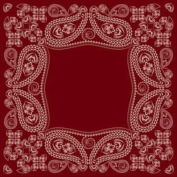 bandana paisley design- classic print square Vector Image