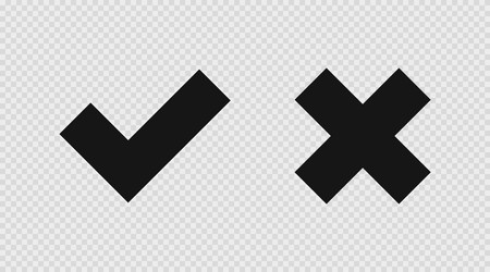 check and cross mark on transparent background vector image