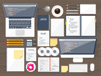 programmingcoding flat computing background vector image