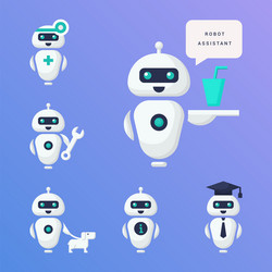 robot assistant mechanic inventor technician vector image