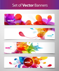 set of abstract colorful web headers vector