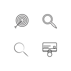 Cyber security linear icons set simple outline vector