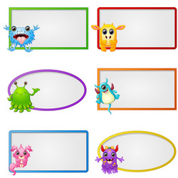 Empty frame with little monster character vector