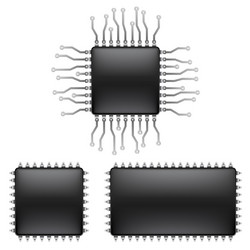 Isolated Computer Microchip vector image