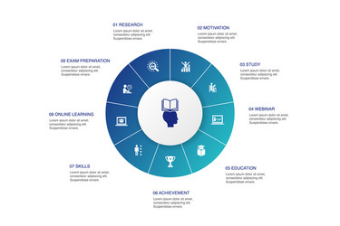 Diagram infographic for 8 steps circle puzzle Vector Image