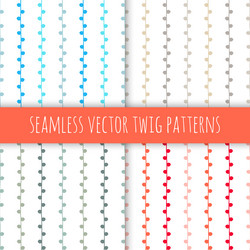seamless branch patterns set colorful twigs vector image