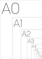 A series paper sizes with labels simple flat vector