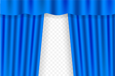 Blue curtain opera cinema or theater stage drapes vector