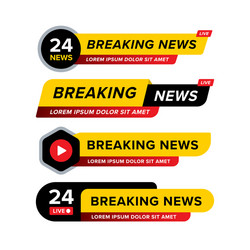 Collection breaking news banner designed vector