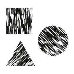 geometric shapes hatch abstract black pattern vector image