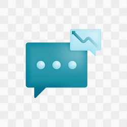 Icon with 3d render style of three dots comment vector