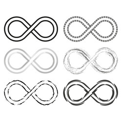 infinity symbol variations loop shapes design vector image