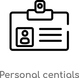 Outline personal centials icon isolated black vector