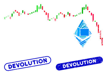 rectangle mosaic ethereum falling chart vector