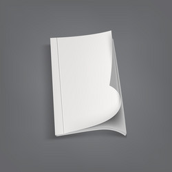 blank cover of white book or magazine on gray vector