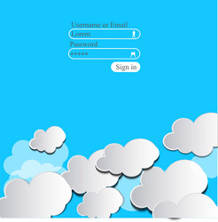 Clouds login page Royalty Free Vector Image - VectorStock