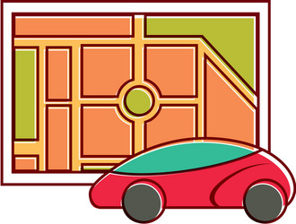 map navigation car web application vector image