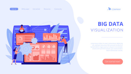 big data visualization concept landing page vector