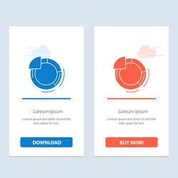 graph circle pie chart blue and red download vector image