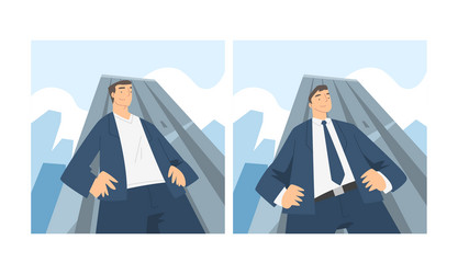 man character in formal suit with light up view vector image