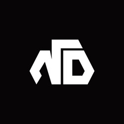 Nd logo monogram with octagon shape style design vector