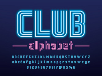 Neon font vector