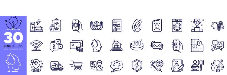 refresh mail fingerprint and security app line vector image