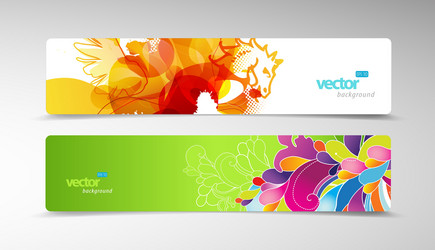 set of abstract colorful web headers vector image