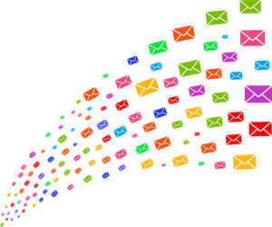 source stream of mail envelope vector image