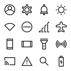 user interface icons set ui with outline vector image