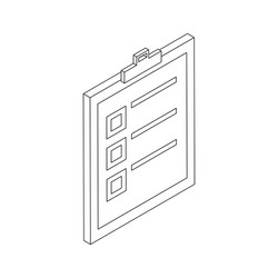 check list icon isometric 3d style vector image