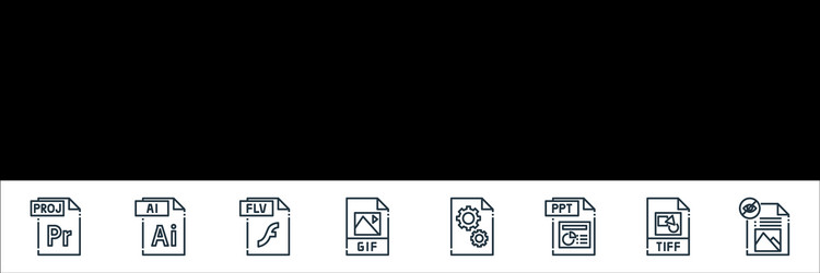 file type line icons linear set quality vector image