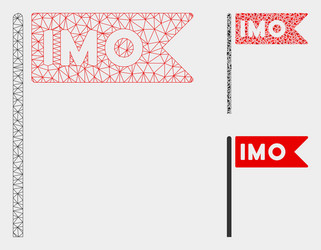 Imo flag mesh 2d model and triangle mosaic vector