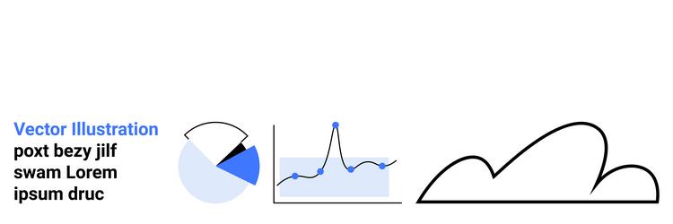 data insights featuring pie chart line graph vector image